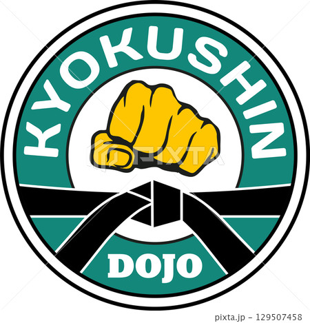 Emblem of kyokushin karate power fist .  129507458