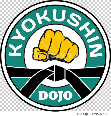 Emblem of kyokushin karate power fist .  129507458