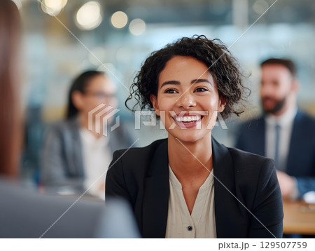 diverse group consulting health insurance advisor in clinic 129507759