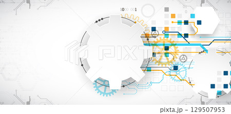 Abstract technology background. Cogwheels theme. Vector illustration 129507953