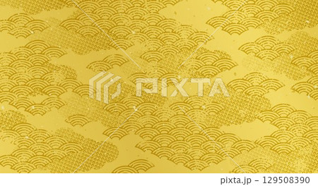 海　金　波のある和風背景イラスト 129508390