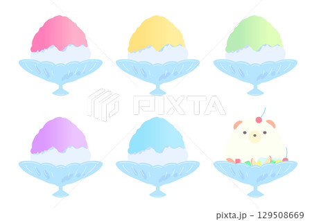 かき氷のイラストセット 129508669