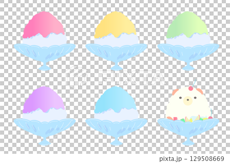 かき氷のイラストセット 129508669