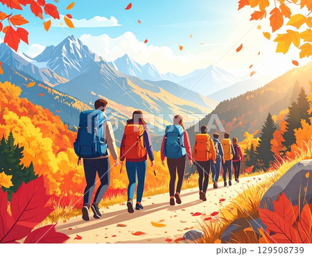 秋の紅葉山ハイキング 129508739