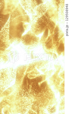 Bright golden particles creating a fiery texture with intense radiance and fluid flame-like movement Bright golden particles creating a fiery texture with intense radiance and fluid flame-like movement 129508948