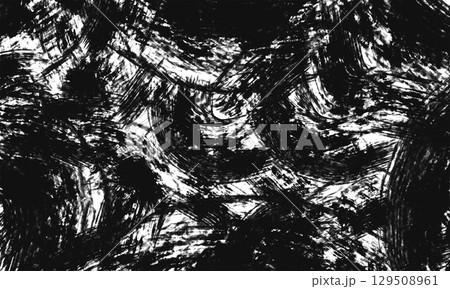 黒く荒々しい乱雑な透過背景 黒く荒々しい乱雑な透過背景 129508961