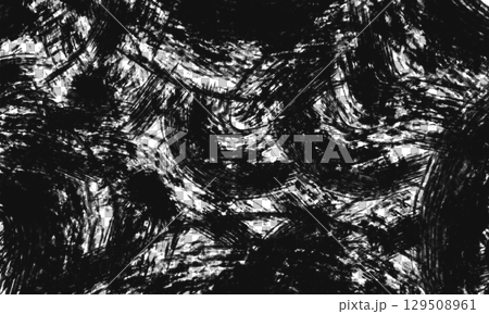 黒く荒々しい乱雑な透過背景 黒く荒々しい乱雑な透過背景 129508961