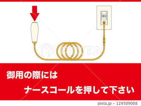 【医療】ナースコール。御用の際にはナースコールを押してください。 129509008