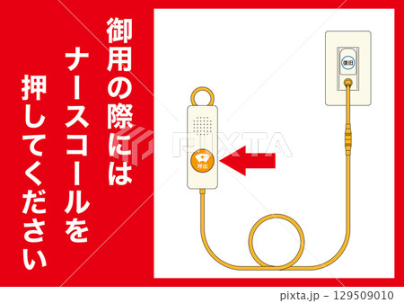 【医療】ナースコール。御用の際にはナースコールを押してください。 129509010