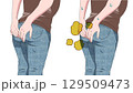 お尻を触る女性 129509473