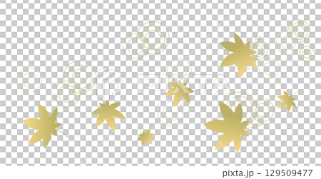 Golden ripples and autumn leaves frame illustration, Japanese style, ripples, auspicious pattern Golden ripples and autumn leaves frame illustration, Japanese style, ripples, auspicious pattern 129509477
