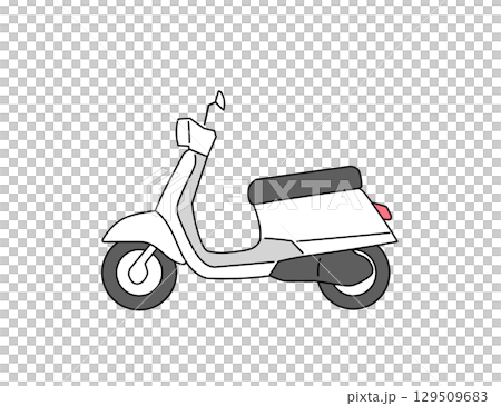 簡單的輕型摩托車插圖 簡單的輕型摩托車插圖 129509683