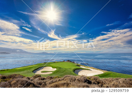 Pebble Beach golf course, Monterey, California, USA 129509759