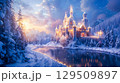 Enchanted castle on winter 129509897