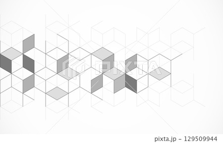 Abstract geometric background with isometric blocks, polygon shape pattern 129509944