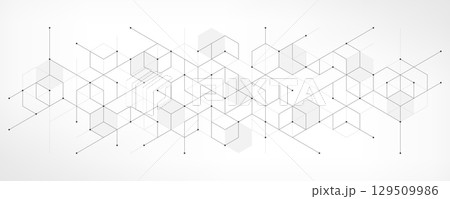 Abstract pattern with simple geometric figures and dots 129509986
