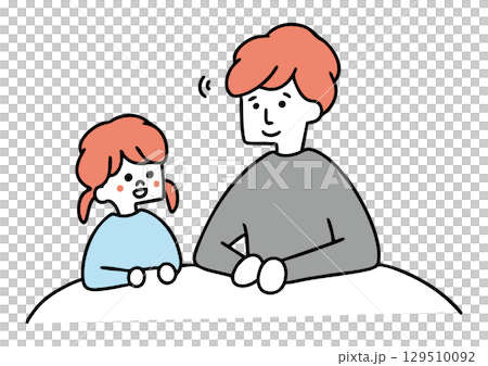 Man listening to children's stories 129510092