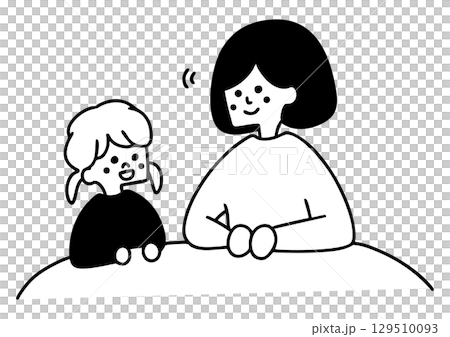 Woman listening to her child's story 129510093