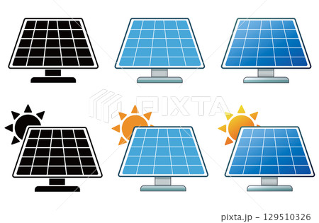 シンプルな太陽光パネルセット シンプルな太陽光パネルセット 129510326