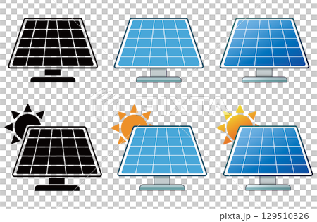 シンプルな太陽光パネルセット シンプルな太陽光パネルセット 129510326