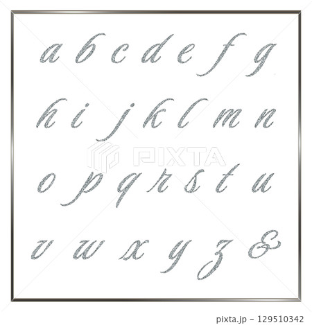 シルバーラメのアルファベット 小文字 シルバーラメのアルファベット 小文字 129510342