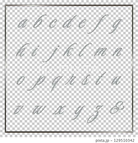 シルバーラメのアルファベット 小文字 シルバーラメのアルファベット 小文字 129510342