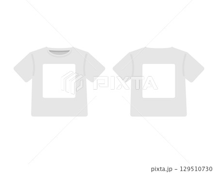 Tシャツ　服　前面　背面　イラストセット 129510730