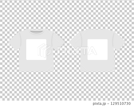 Tシャツ　服　前面　背面　イラストセット 129510730