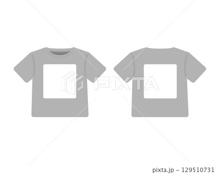 Tシャツ　服　前面　背面　イラストセット 129510731