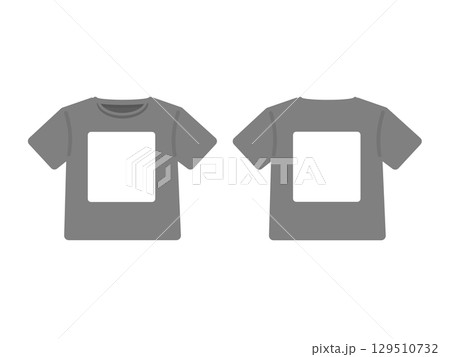 Tシャツ 服 前面 背面 イラストセット Tシャツ 服 前面 背面 イラストセット 129510732