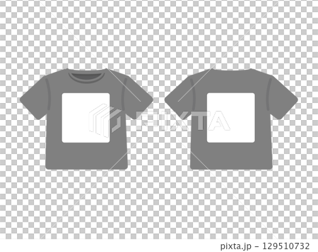 Tシャツ 服 前面 背面 イラストセット Tシャツ 服 前面 背面 イラストセット 129510732
