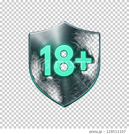 Age restriction icon design with gloss and glow effect 129511107