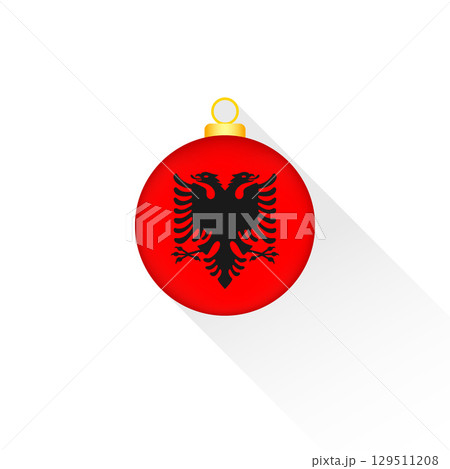 Albania National Flag Christmas Decoration. 129511208