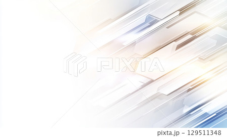 Abstract geometrical pattern with futuristic design and light hues, background 129511348