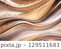 Elegantly flowing golden fabric with shimmering effects illuminated in soft light creates a luxurious atmosphere, showcasing rich textures and a harmonious blend of mocha mousse color of the year 129511683