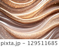 Elegantly flowing golden fabric with shimmering effects illuminated in soft light creates a luxurious atmosphere, showcasing rich textures and a harmonious blend of mocha mousse color of the year 129511685