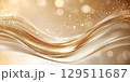 Soft golden waves with shimmering particles create a warm and inviting atmosphere ideal for celebrations and special occasions in a vibrant background 129511687