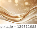 Soft golden waves with shimmering particles create a warm and inviting atmosphere ideal for celebrations and special occasions in a vibrant background 129511688