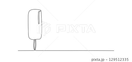 Ice cream one line illustration, continuous outline vector summer drawing Ice cream one line illustration, continuous outline vector summer drawing 129512335