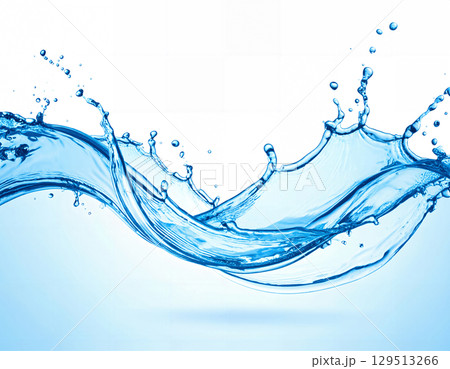 Abstract Blue Water Splash 129513266