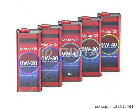 Row with different car motor oils 129513441