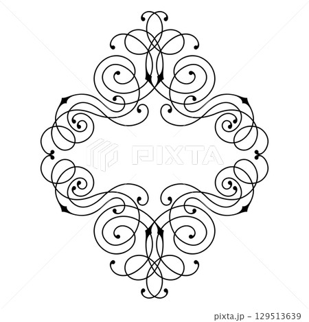 Line curl frame. Modern decorative linear background. 129513639