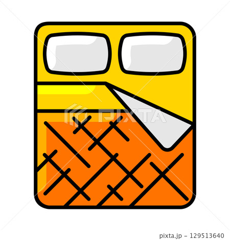 Bed sheets icon. Home decor element thin line illustration. Bed sheets icon. Home decor element thin line illustration. 129513640