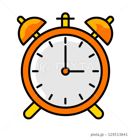 Alarm clock icon. Home decor element thin line illustration. 129513641