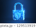 Digital lock. Secure data management, cyber risk policy, digital privacy technology 129513919