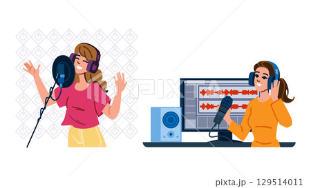 musician singer woman vector 129514011