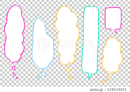 Colorful and cute vertical hand-drawn style speech bubble set Colorful and cute vertical hand-drawn style speech bubble set 129514031