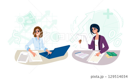 auditing financier accountant woman vector auditing financier accountant woman vector 129514034