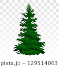 winter forest pine. Winter fir tree. Eps 10. pine trees covered in snow. Realistic green pine trees under snow. Forest 129514063