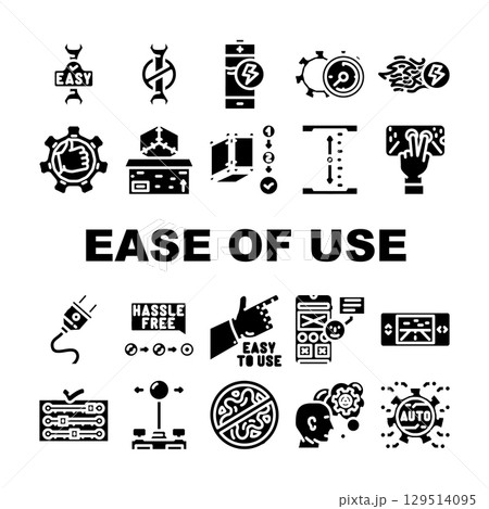 ease of use product intuitive icons set vector 129514095